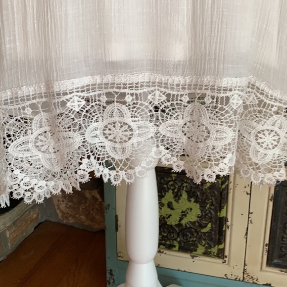 White Tunic Dress with Blue Embroidered Flowers - Picture 10 of 12